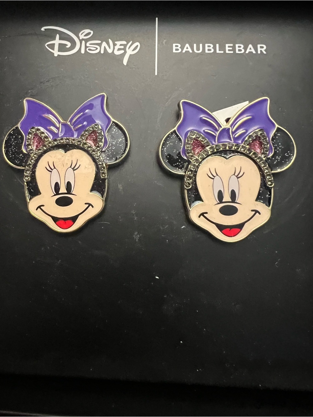 BaubleBar x Disney Minnie Mouse Stud Earrings with Purple Bow